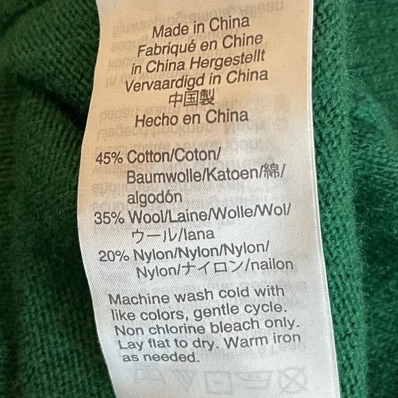 J. Crew Teddie Sweater Kelly green size small wool cotton blend crew neck - Picture 6 of 9